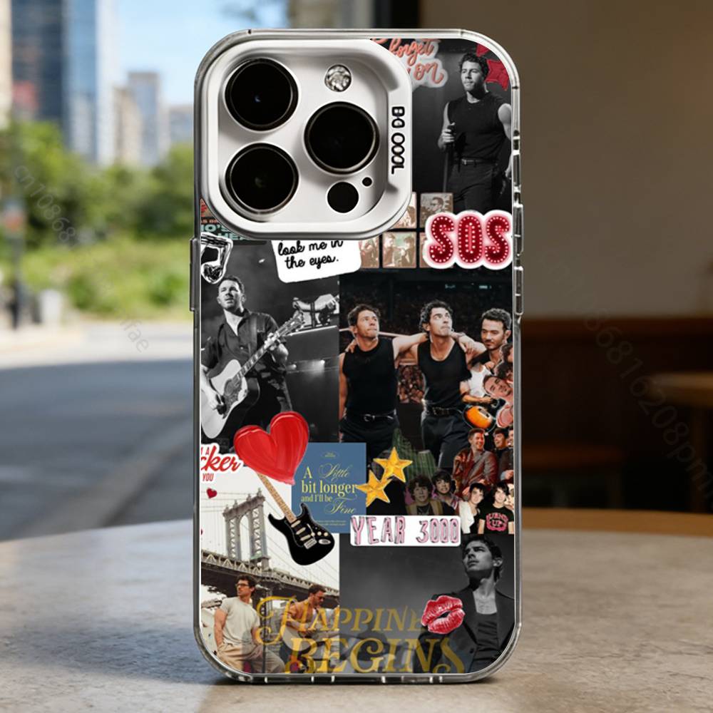 J-Jonas Brothers Band White Shockproof Phone Case For iPhone 17,16,15,14,13,12,11,Pro,XS,Max,Plus,Mini,SE