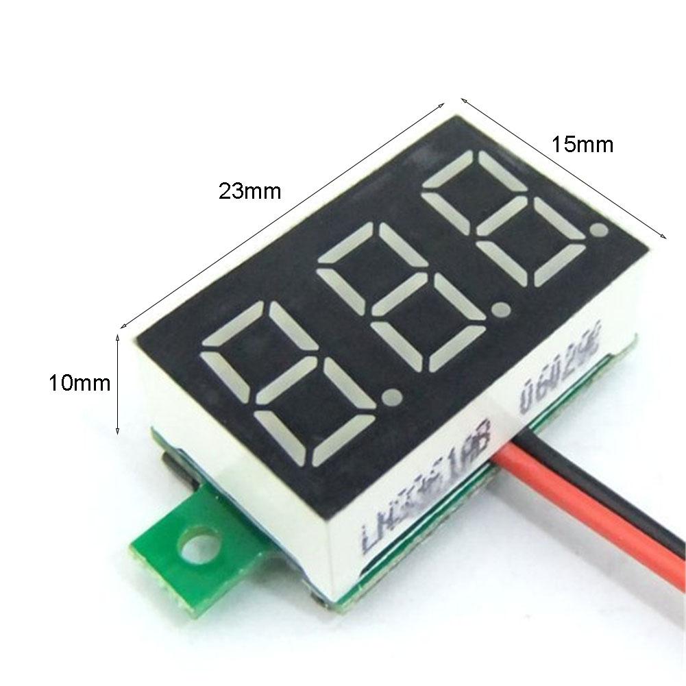 0,36 palcový LED digitální 2řádkový stejnosměrný voltmetr Červená Modrá Zelená DC 4,5-30V voltmetr
