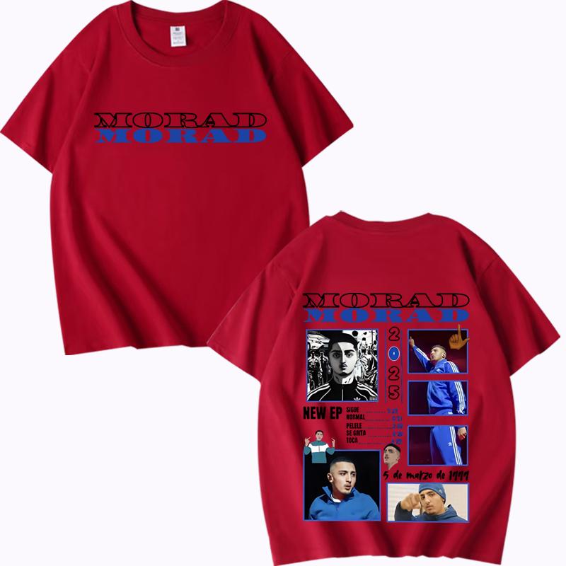Rapper Morad MDLR 2025 Tour Merch Trička muži ženy Oversized 100% Bavlna Módní krátký rukáv Léto Unisex nadměrná velikost topy