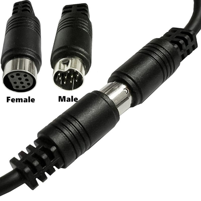 3/1.5/1/0.5m S-video Cable Male To Male 10Pin Mini DIN Computer Connector TV Cable For Projector VCR DVD Nickel Plated