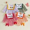 Citgeett Autumn Infant Baby Girl Fall Bodysuit Stripe Long Sleeve Ruffled Collar Jumpsuit Casual Clothes
