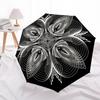 1pc Abstract Pattern Automatic Folding Umbrella, Portable Collapsible Design, 8-Rib Iron Frame, Outdoor Accessory Yy250905074