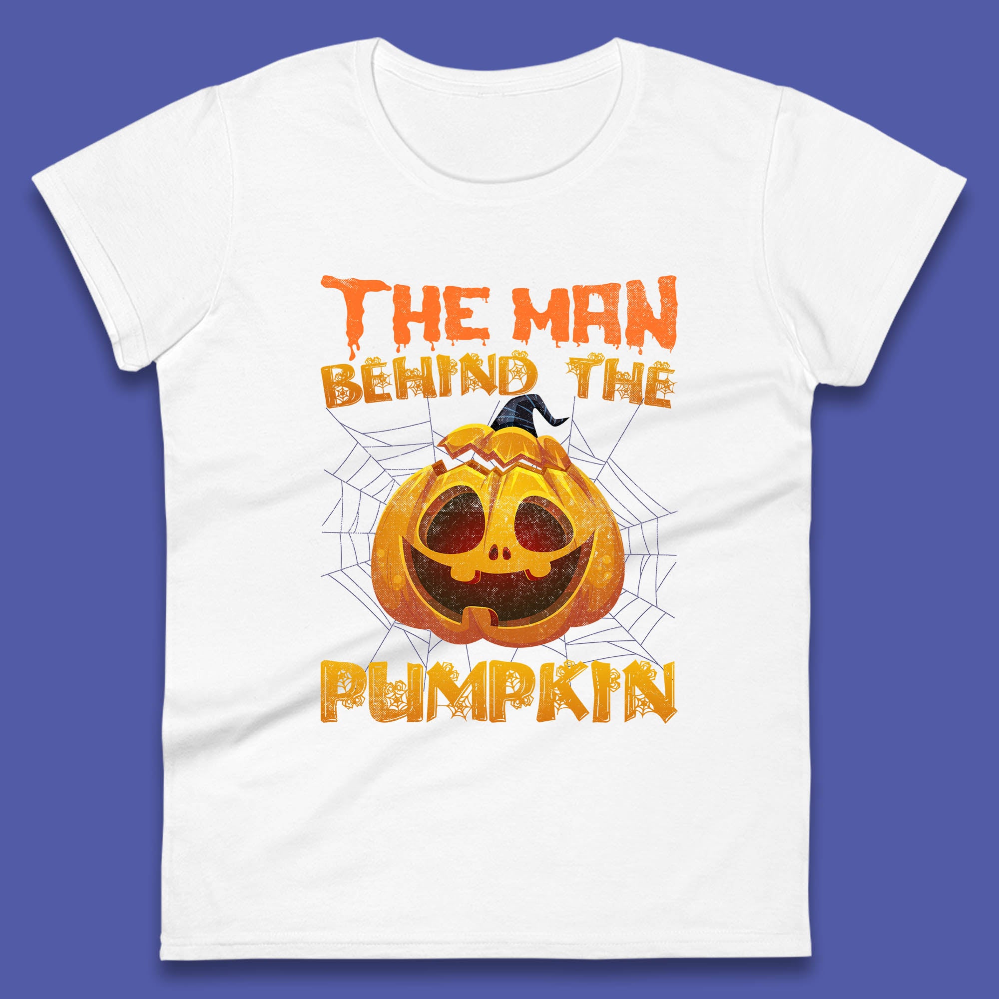 The Man Behind The Pumpkin Halloween Pregnancy Baby Announcement New Dad Gift Womens Tee T Shirt Mens Tops Unisex Top 4XL