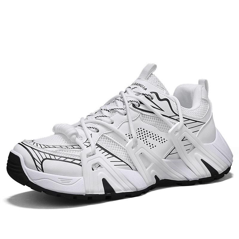 Outdoor Men's Running Shoes Spring Autumn Fashion Cross Tied Platform Sneakers Comfortable Height Increase Non Slip Casual Shoes