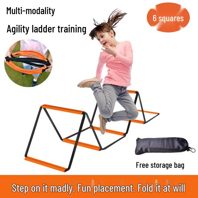 Multifunctional Kids' Exercise Ladder: Folding Hopscotch, Rope, Butterfly, and Hurdle Ladder