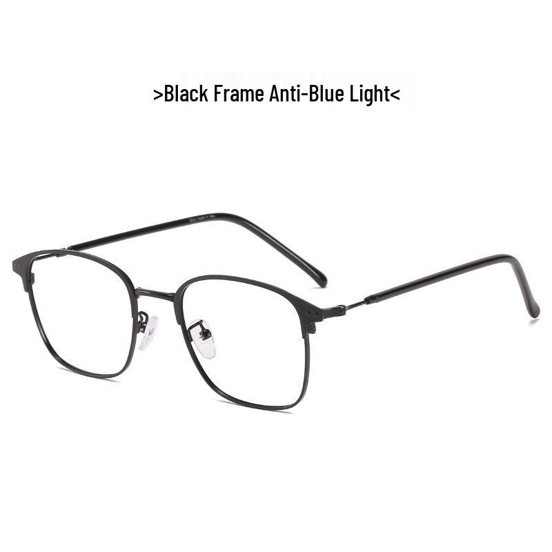 Unisex Retro Square Glasses with Anti-Blue Light, Photochromic Lenses, and Prescription Option.