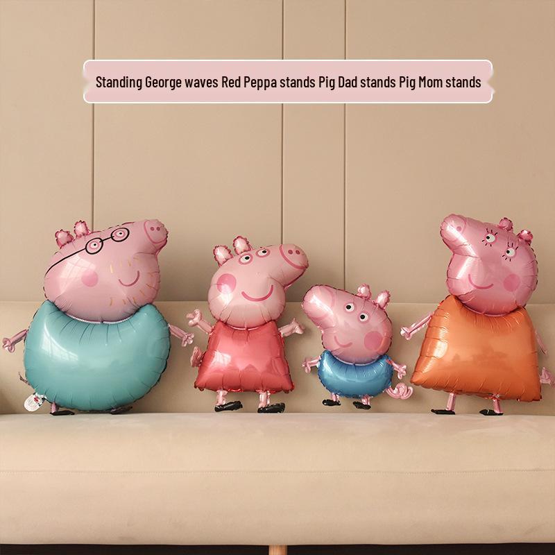 

Peppa Pig Birthday Balloon Decorations for Kids First Party Background