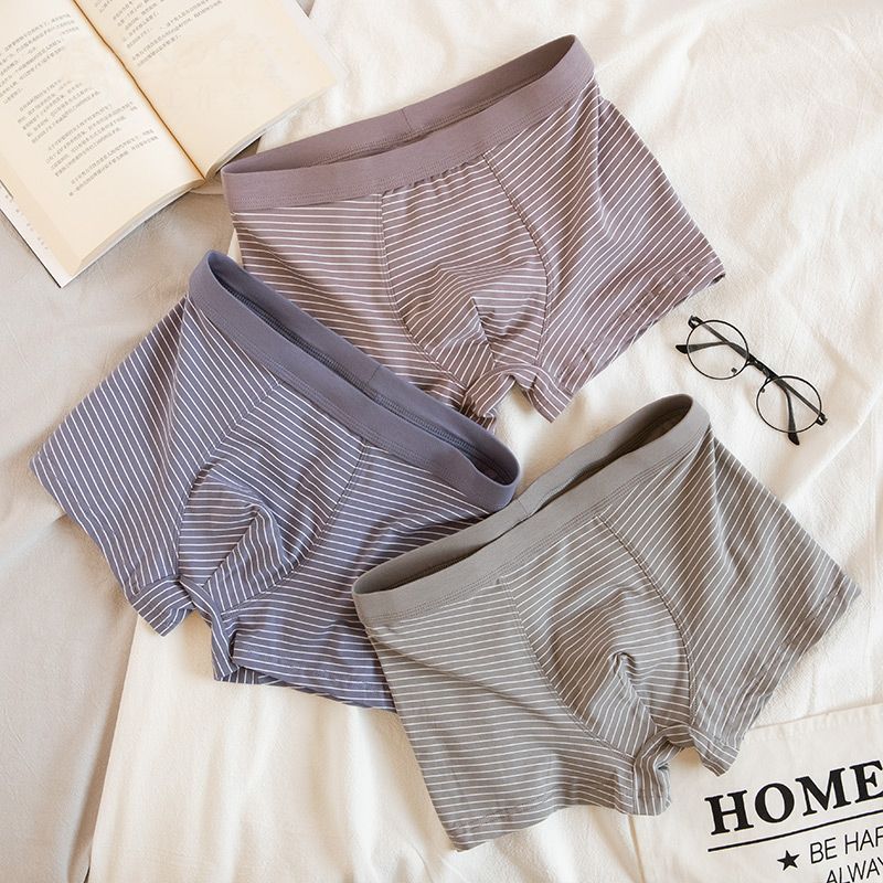 

Мужское нижнее белье Простое однотонное в полоску Мужские дышащие шорты с квадратными углами Боксеры-слипы 3XL