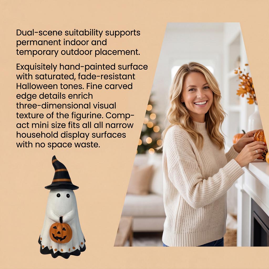Halloween Ghost Decor Figure Funny Creative Pumpkin Statue Party Prop Cute Ornament