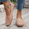 E-commerce solid color retro women flat bottom trend comfortable low heel