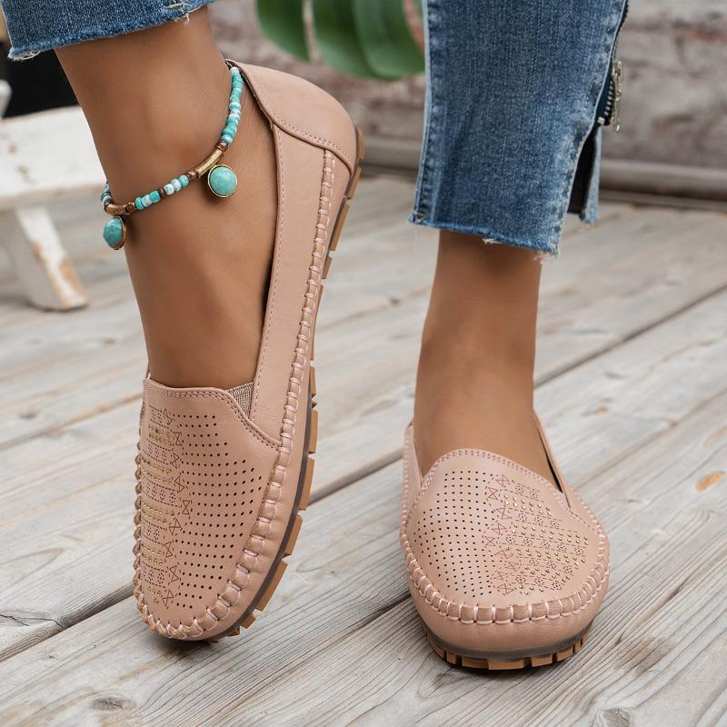 E-commerce solid color retro women flat bottom trend comfortable low heel