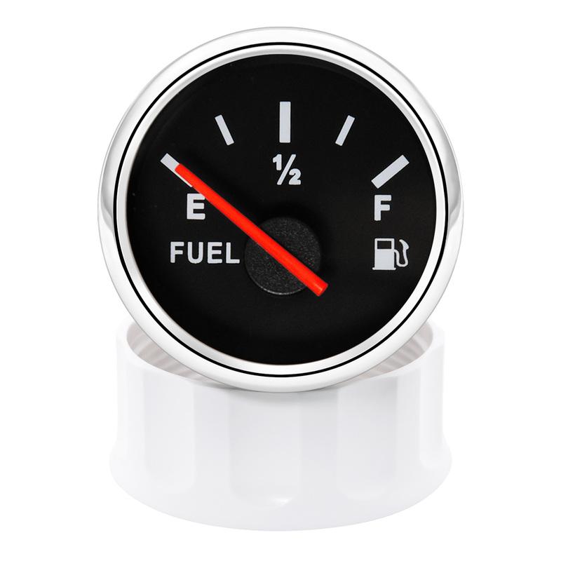 52mm Fuel Level Gauge Fuel Gauge Oil Tank Level Gauge Indicator With Red Backlight Fuel Tank Meter For Marine Boat Car 12V 24V