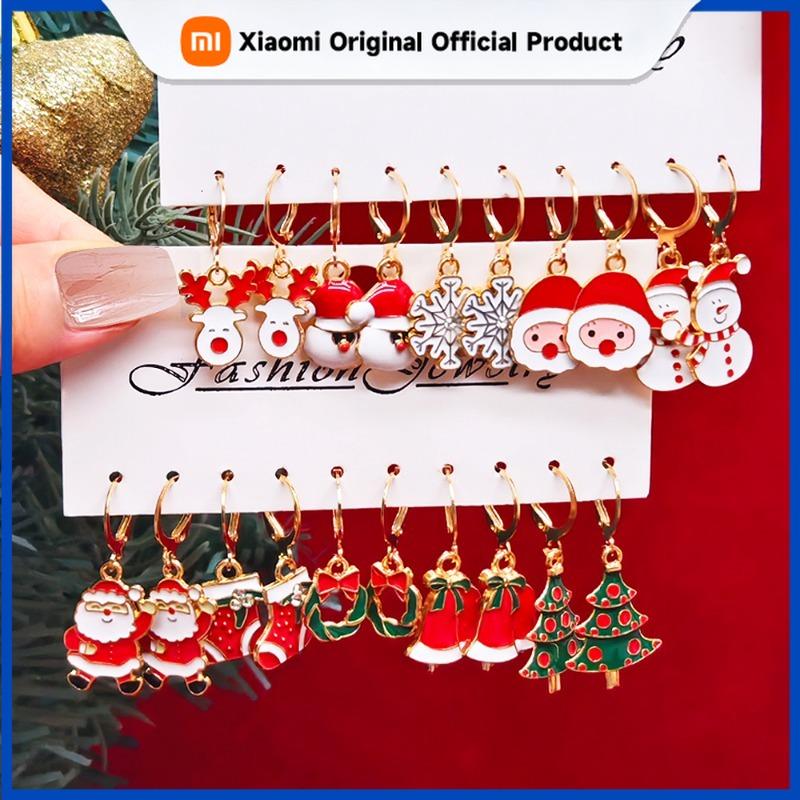Xiaomi 20PCS/10PCS Christmas Series Earring Set Cartoon Snowman Santa Claus Christmas Tree Earrings Women Christmas Jewelry Gifts