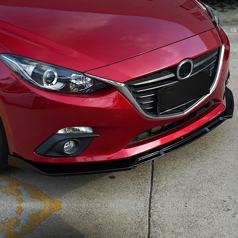 Car Front Bumper Lip Body Kit Lower Splitter Body Kit For Mazda 3 Axela 2014-2018 Glossy Black