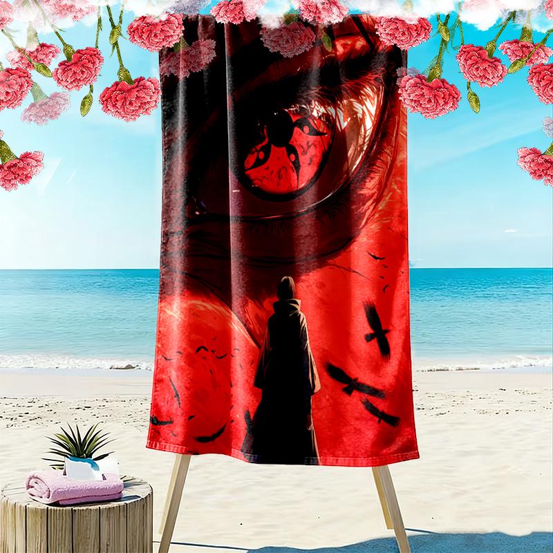 1pc Naruto Beach Towel Ideal Birthday Gift For Family, A Vibrant Beach Towel Suitable for Outdoor Activities