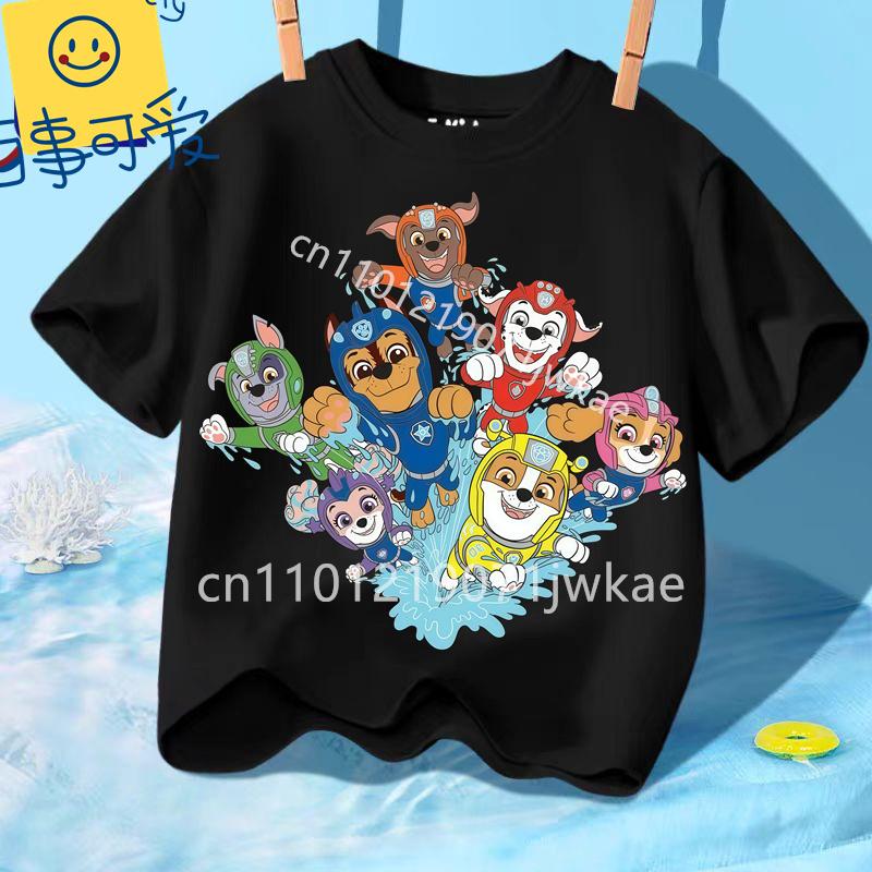 Summer Kids Korean Clothes Baby Casual Tees Cute Birthdays Gifts Paw Patrols Girl Boys T Shirt Cartoon Skye Short Sleeve Tops