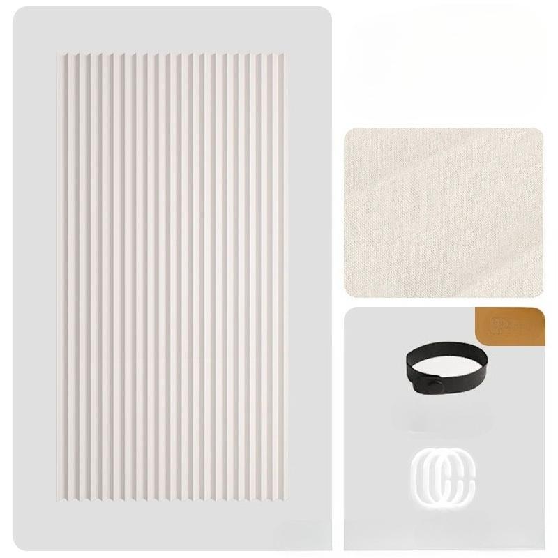 Elegant Bohemian Style Rodless Folding Door Curtain with Stripes  Magnetic Partition for Living Room, Bedroom, Kitchen  Versatile Home Decor