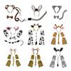 Deer/Elephant/Cheetah/Bear/Dog/Leopard Costume Set Ear Headbands Tail Bows Halloween Christmas Animal Cosplays Costume