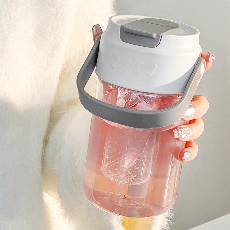 Large Capacity Flower Tea Cup with Straw, Ideal for Students and Children – Big Belly Design with Tea-Water Separation Feature.