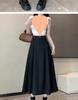 Summer 2025 Women's Black A-Line Pleated Umbrella Skirt - Flattering, Long, and Trendy