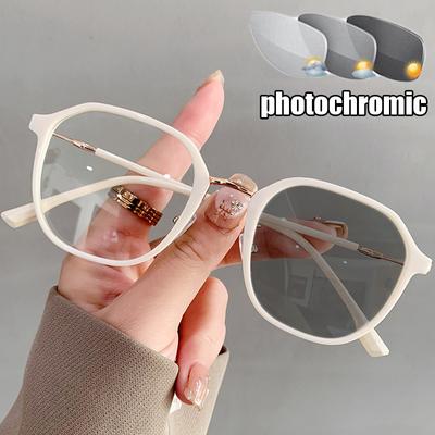 Luxusní dámské fotochromatické brýle pro krátkozrakost Módní trendy brýle proti modrému světlu minus Venkovní sluneční brýle se změnou barvy