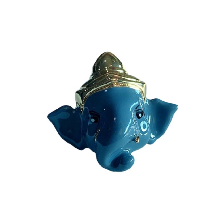 Einzigartiger Emaille-Tropfenring Verspieltes Elefanten-Ferkel-Design Goldfarbener Schmuck Metallische Textur für Modebegeisterte