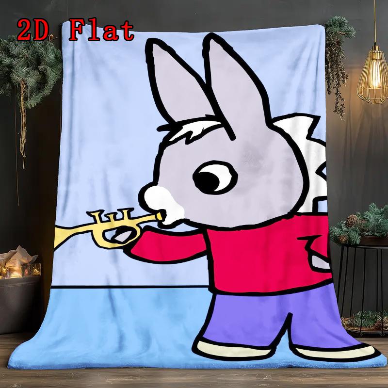 Colorful Trotro Cartoon 2D Flat Pattern Flannel Blanket High Quality All Seasons Warmth and Comfort Perfect for Christmas Gifts.PMT0914257