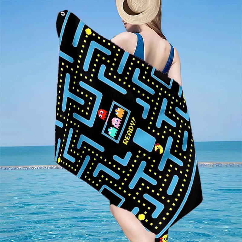 Pac game Adventure Beach Towel, Super Soft Microfiber, Gift for Her/Him, Birthday, for Pool, Beach, Travel, Home Decor Fan gifts