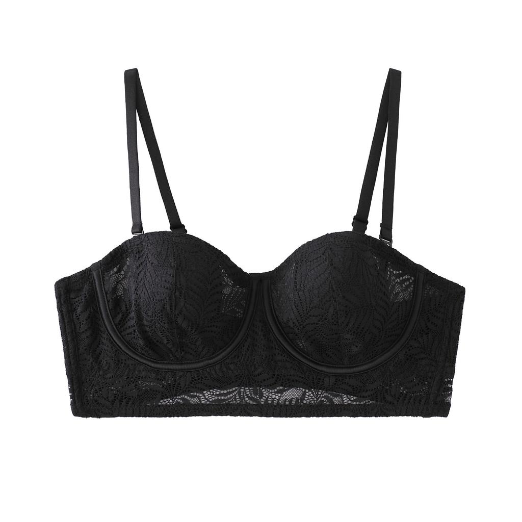 Sexy underwear French thin rabbit ear cup lace underwear soft steel ring large chest small bra cover