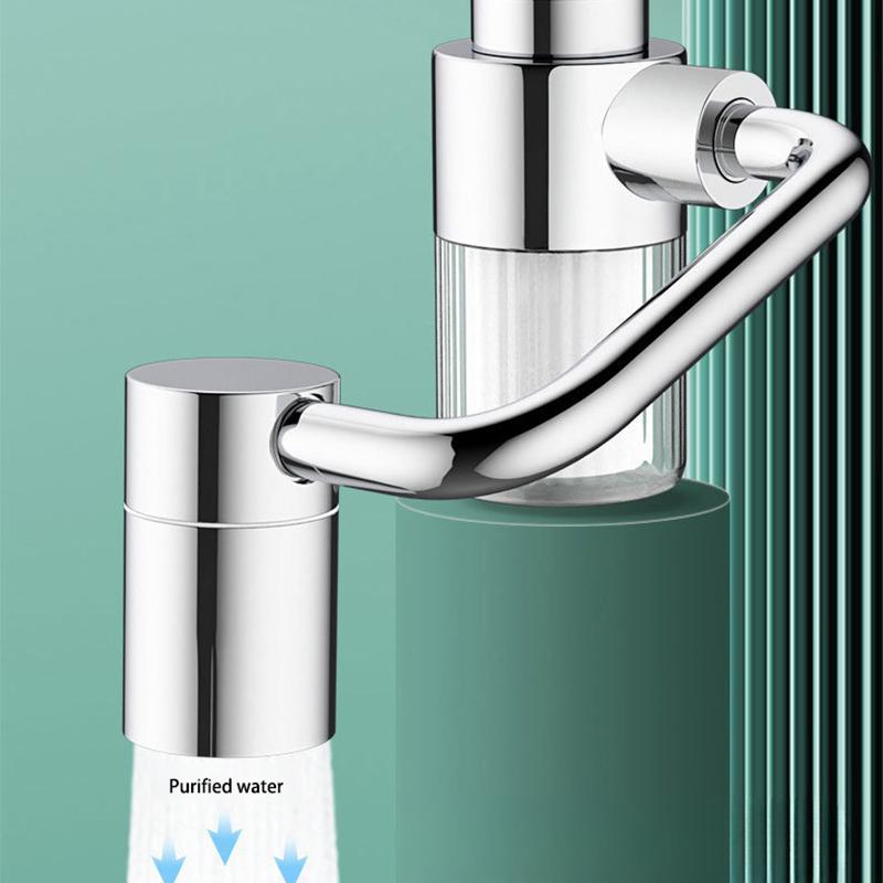 360° Swivel Mechanical Arm Faucet Extender Anti-splash Water Filter Universal For Bathroom Wash Basin