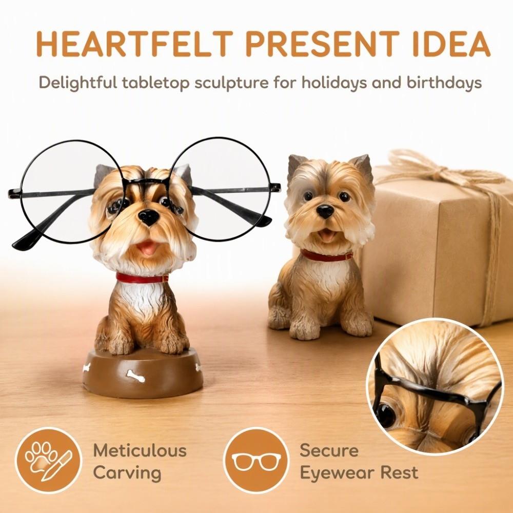 Desktop Use Type Dog Figurines Glasses Holder Eyeglasses Display Stand  For Office Desktop