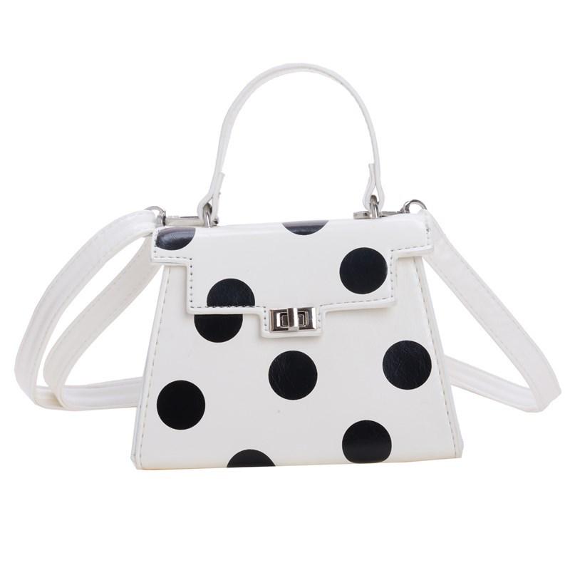 

2025 Early Autumn Children s Polka Dot Crossbody Kelly Bag - Trendy Casual Coin Purse 15*7*11 белый