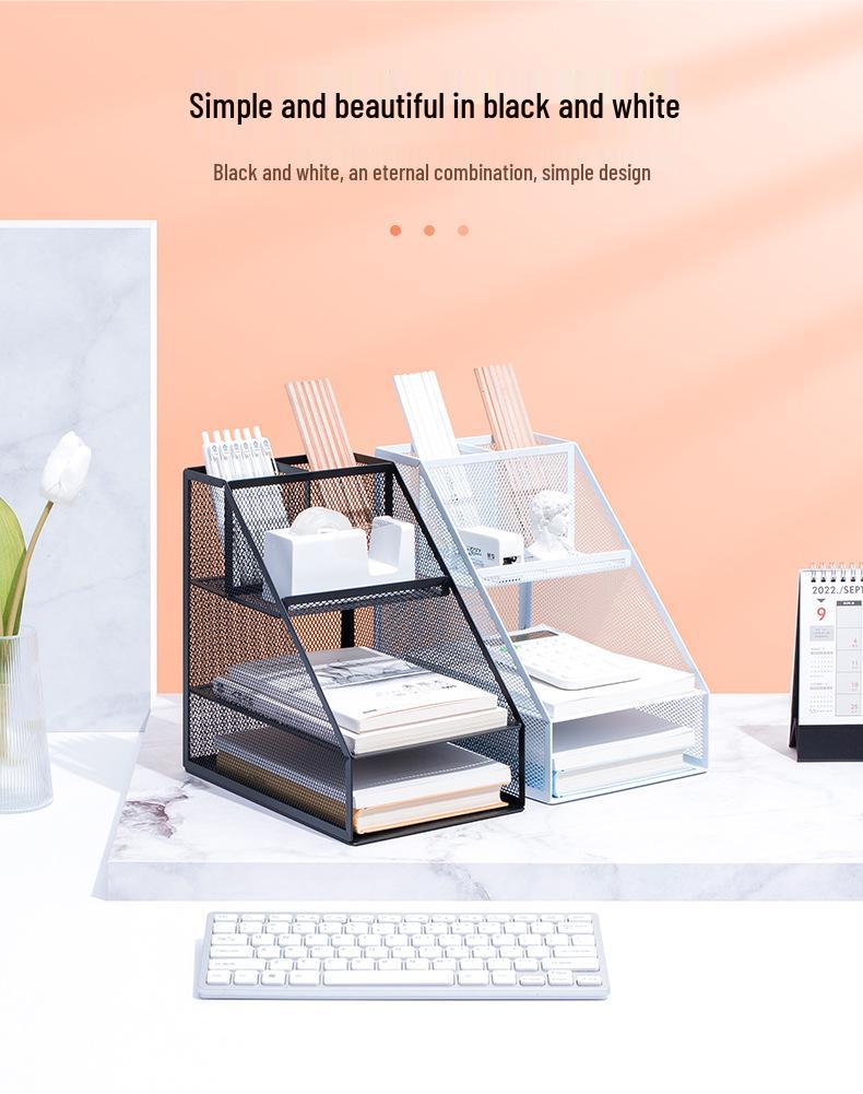 Metal Desktop File and Book Organizer