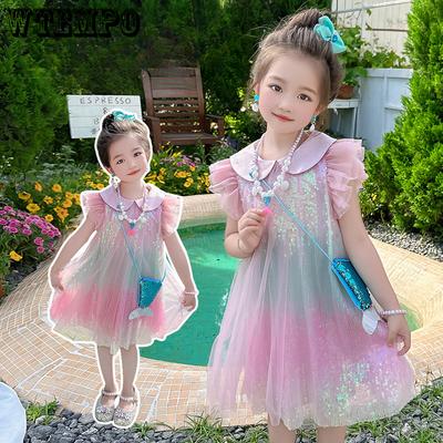 Girls' Sequined Princess Dress Summer Dress Baby Girl Mermaid Dress Children's Summer Dress