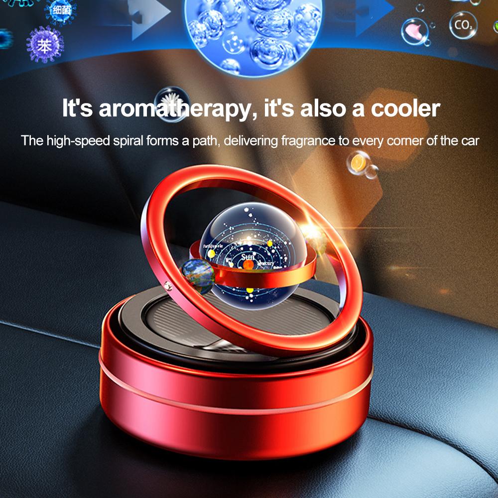 Car Air Freshener Interstellar Solar Ring Rotary Aromatherapy Ornaments Dashboard Perfume Diffuser Auto Accessories Interior Car Decor