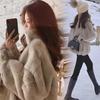 Women's 2025 Winter Faux Rex Rabbit Fur Coat - New Trendy Style with Stand Collar, Fluffy Loose Fit, and Hooded Design