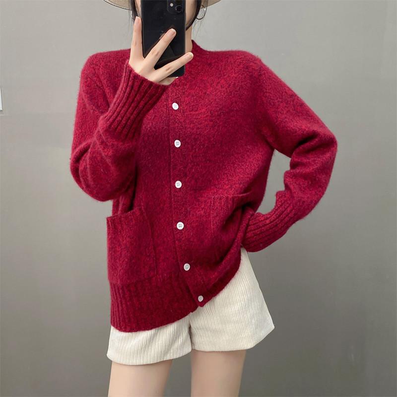 

Женский свитер Qinghe 100% чистый кашемир - Ультрамягкий роскошный зимний пуловер M красный