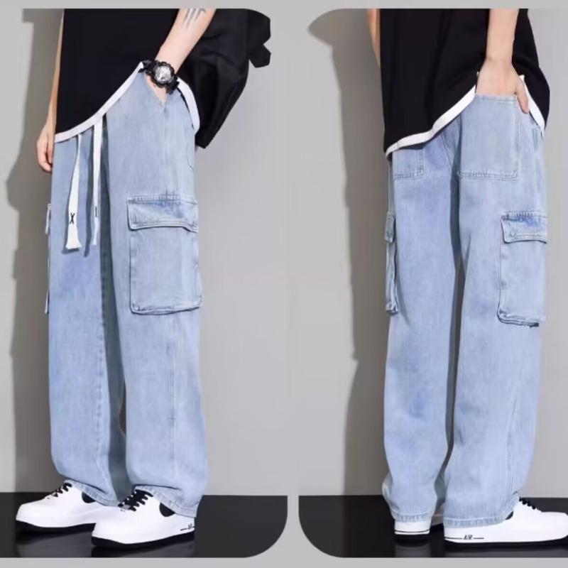 Shirts Less Clothing Tooling Jeans Men's Autumn and Winter Fashion Fashion Men's and Women's Casual Pants