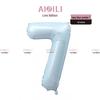 40-Inch Heart-Shaped Large Number Balloon, Baby Pink/Blue for Birthdays