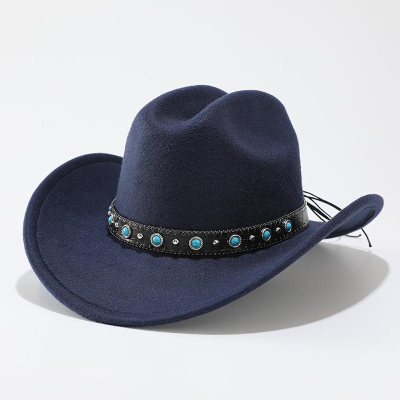 Hat Men's and Women's Wool Couple Top Hat Big Edge Straight Edge Jazz Hat Western Cowboy Hat