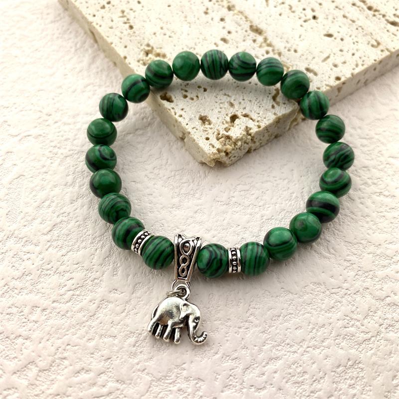 Lucky Natural Stone Beaded Bracelet Fashion Cute Elephant Unisex Bracelet Jewelry Bracelet
