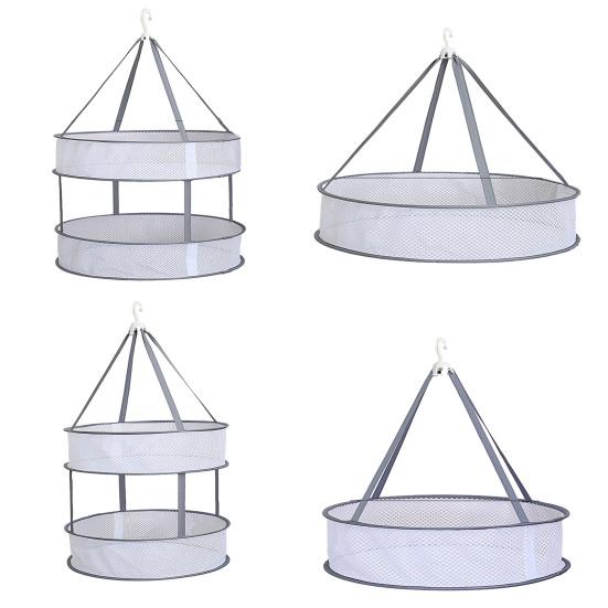 Foldable Mesh Clothes Drying Rack Hanging Sweater Socks Underwear Delicate Garments Dryer Net Lay Flat Collapsible Laundry Clothes Drying Basket