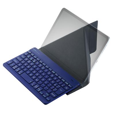 Elecom Tastatură fără fir Bluetooth Slint Pantograf reîncărcabil ultra subțire cu carcasă de protecție 3 dispozitive OS Identificare automată Albastru