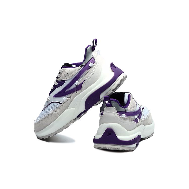 FILA Fusion Fabric Synthetic Leather TPU Suede Sports Low-Top Lifestyle Shoes Women sneakers Purple T12W135210FWD
