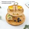 Japanese Bamboo Fruit Plates Set Snack Dishes Cake Stand Bread Dessert Plate Candy Dish Pastry Tray Wood Tableware Decoration