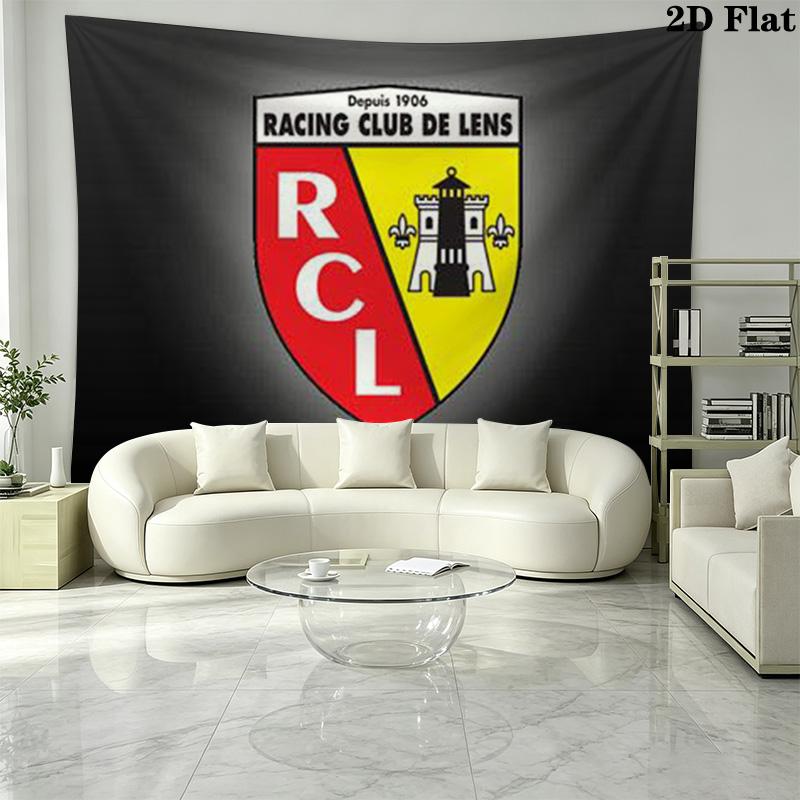RC Lens Logo Wall Tapestry Aesthetic Wall Hanging Printed Fabric Blanket Decorative Tapestries for Bedroom Living Room Home Decor