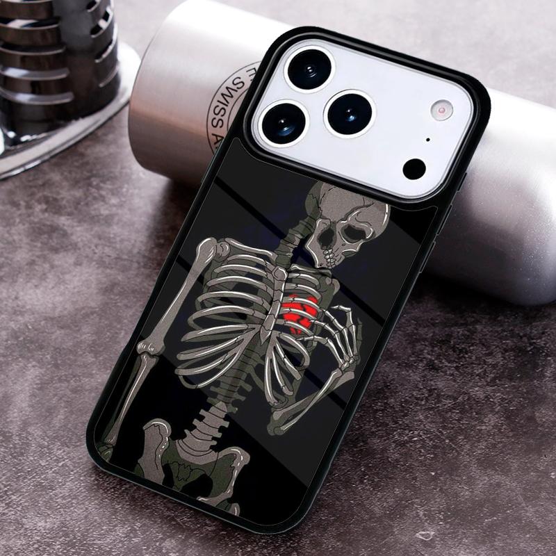 Skeleton Skull Art Phone Case For iPhone 17,16e,15,14,13,12,11,Mini,Pro,MAX soft Silicone Cover