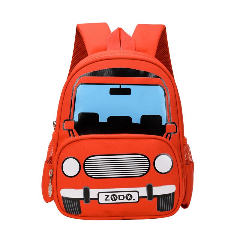 School Canvas Kids Backpack With Car And Unicorn Prints For Boys And Girls