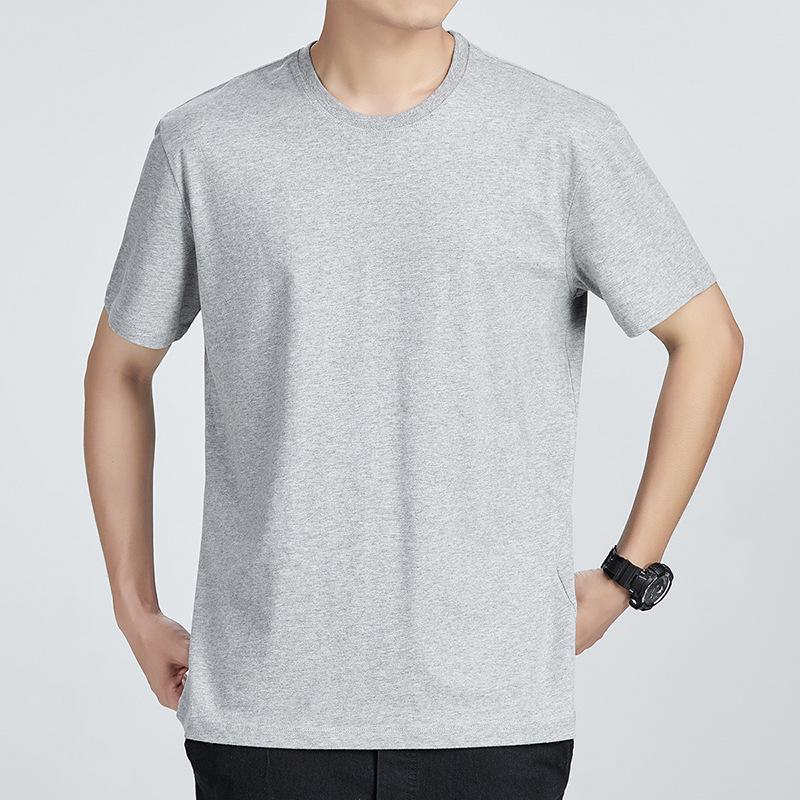 Men's Slim Fit Summer T-Shirt - Plain Color, Round Neck, Short Sleeve Fashion Trend