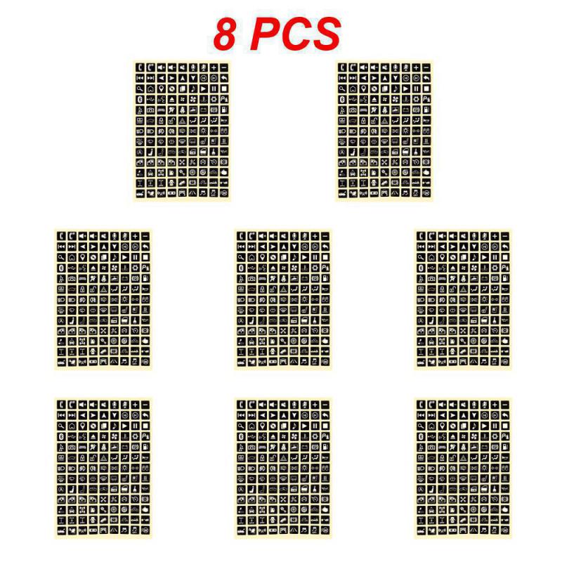 1~8PCS Univerzální samolepka tlačítka do auta Světelná nálepka Noční záře Kolébkový spínač Štítek Obvodový panel Popisky Multifunkční tlačítkový spínač